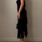 Viscose and sequin black dress