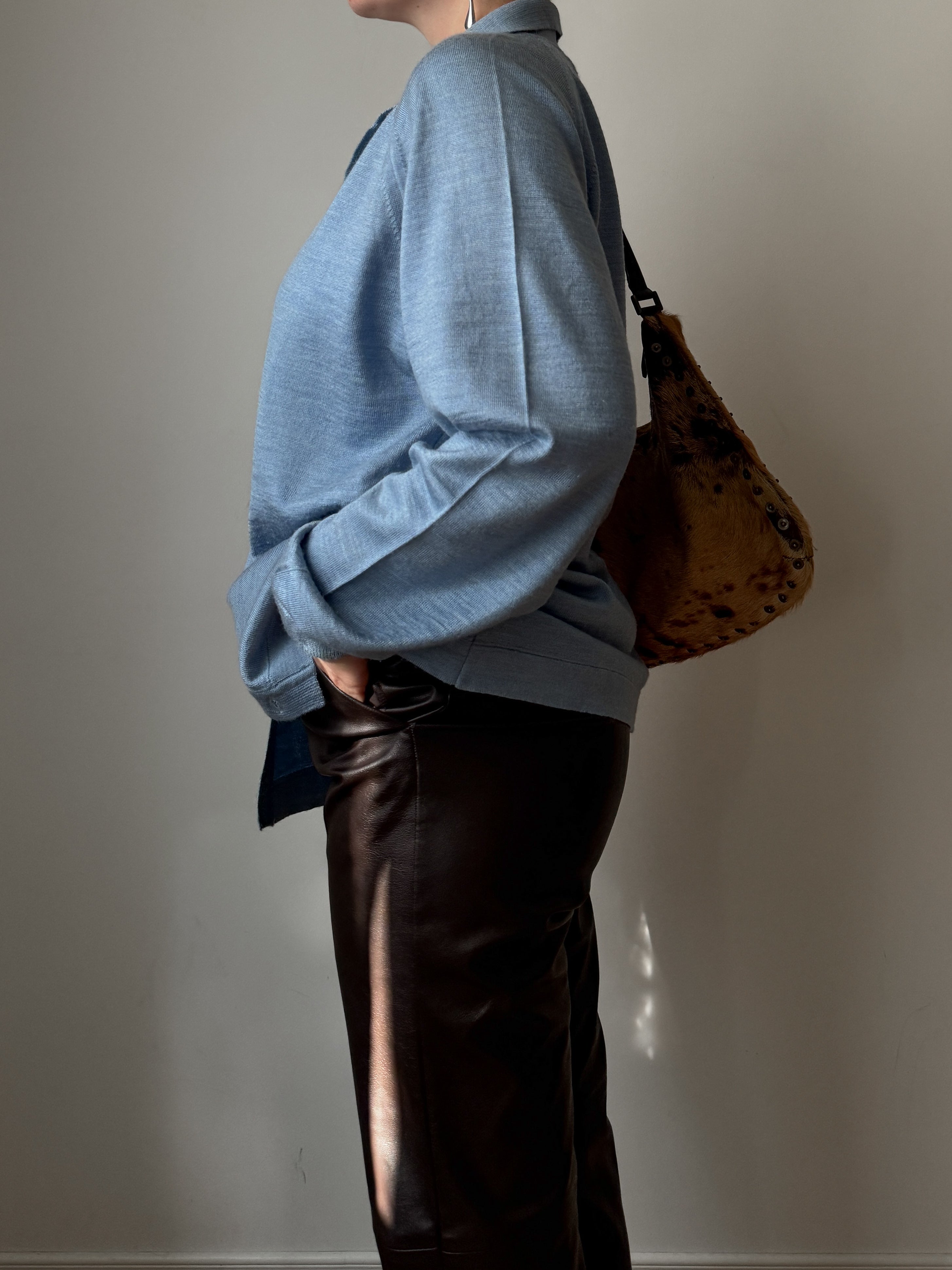 Pure merino wool sky cardigan