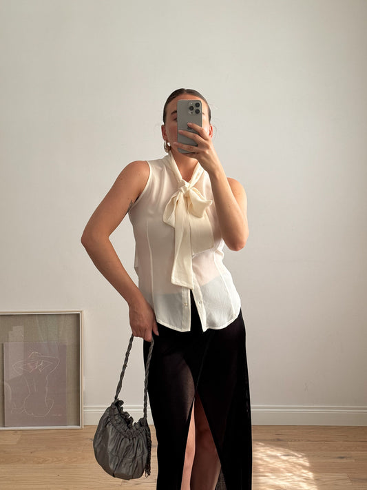 Pure silk ivory top