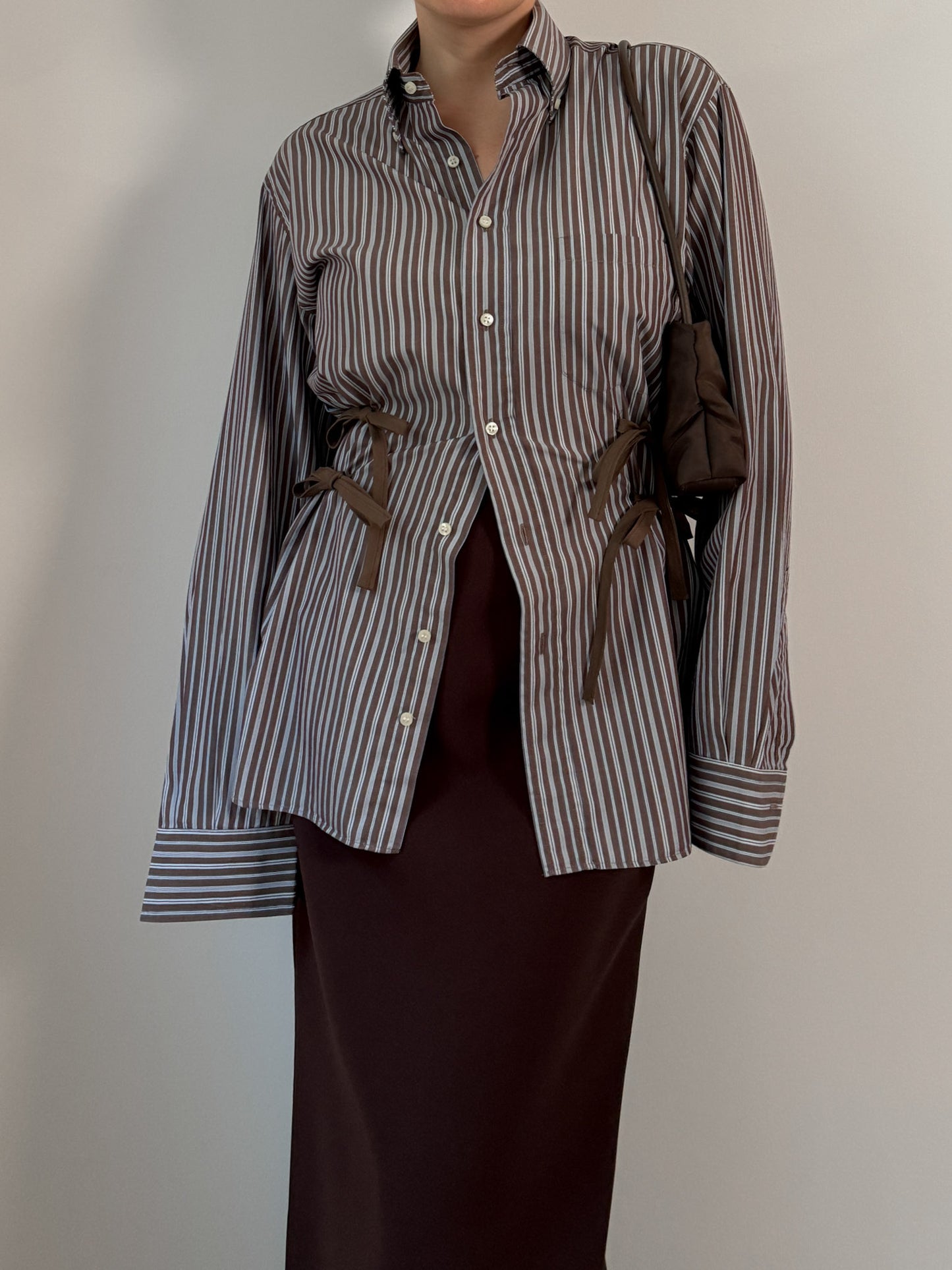 Isotta striped brown cotton