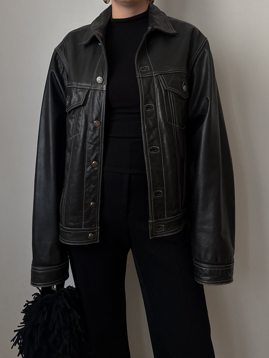 Real leather black jacket