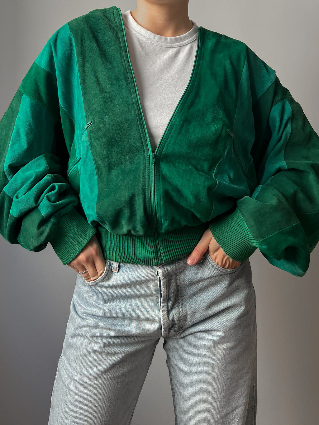 Al Duca D'Aosta real suede green bomber