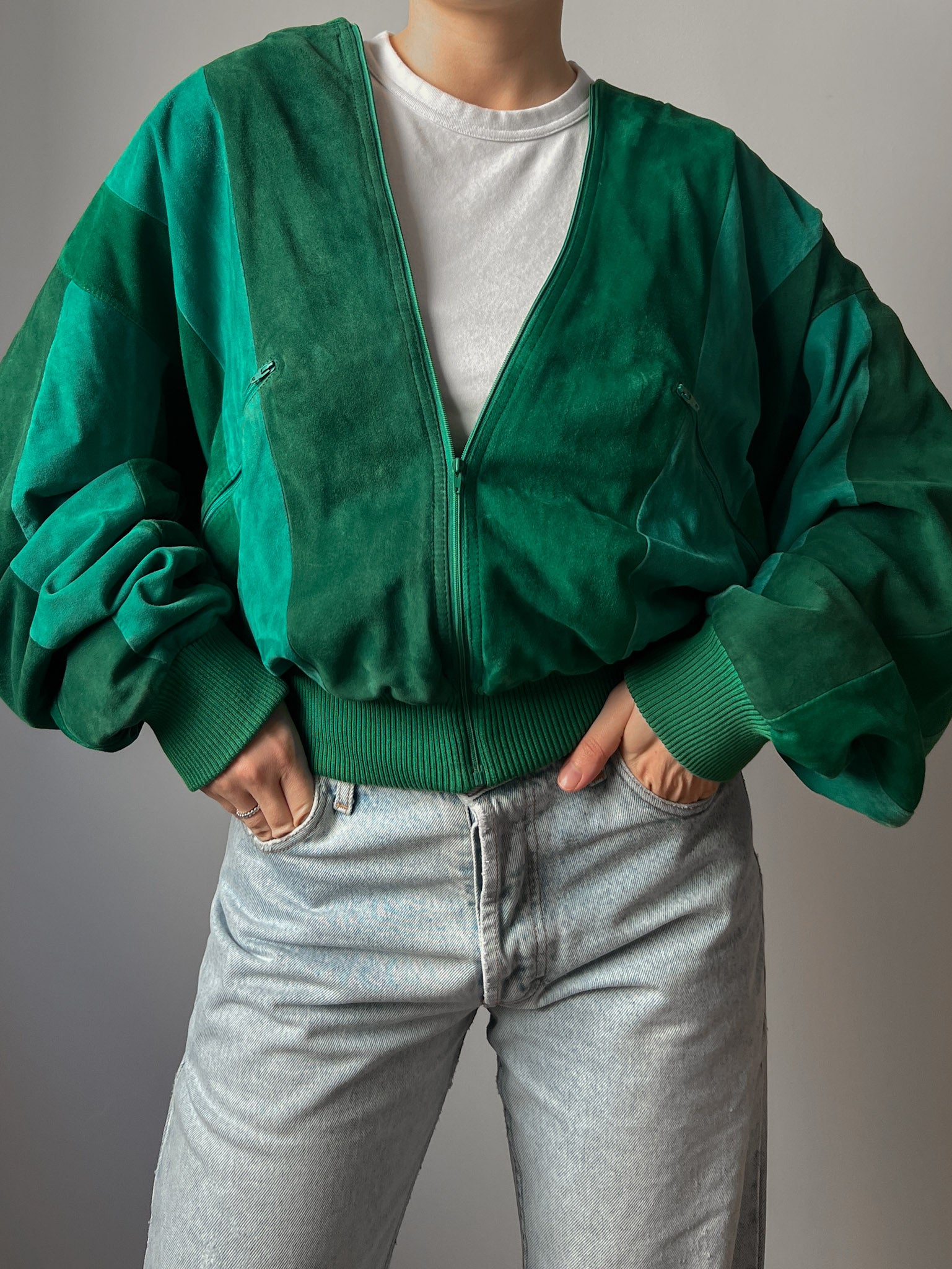 Al Duca D'Aosta real suede green bomber
