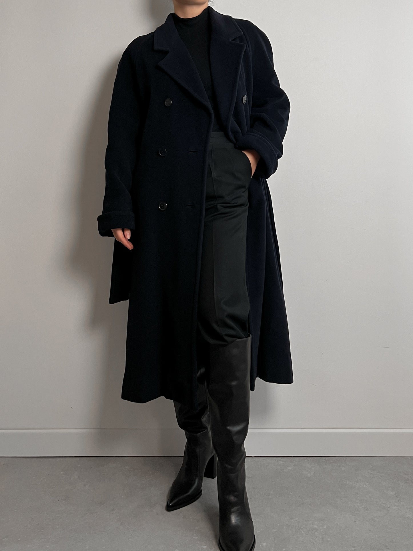 Pure wool blue long coat