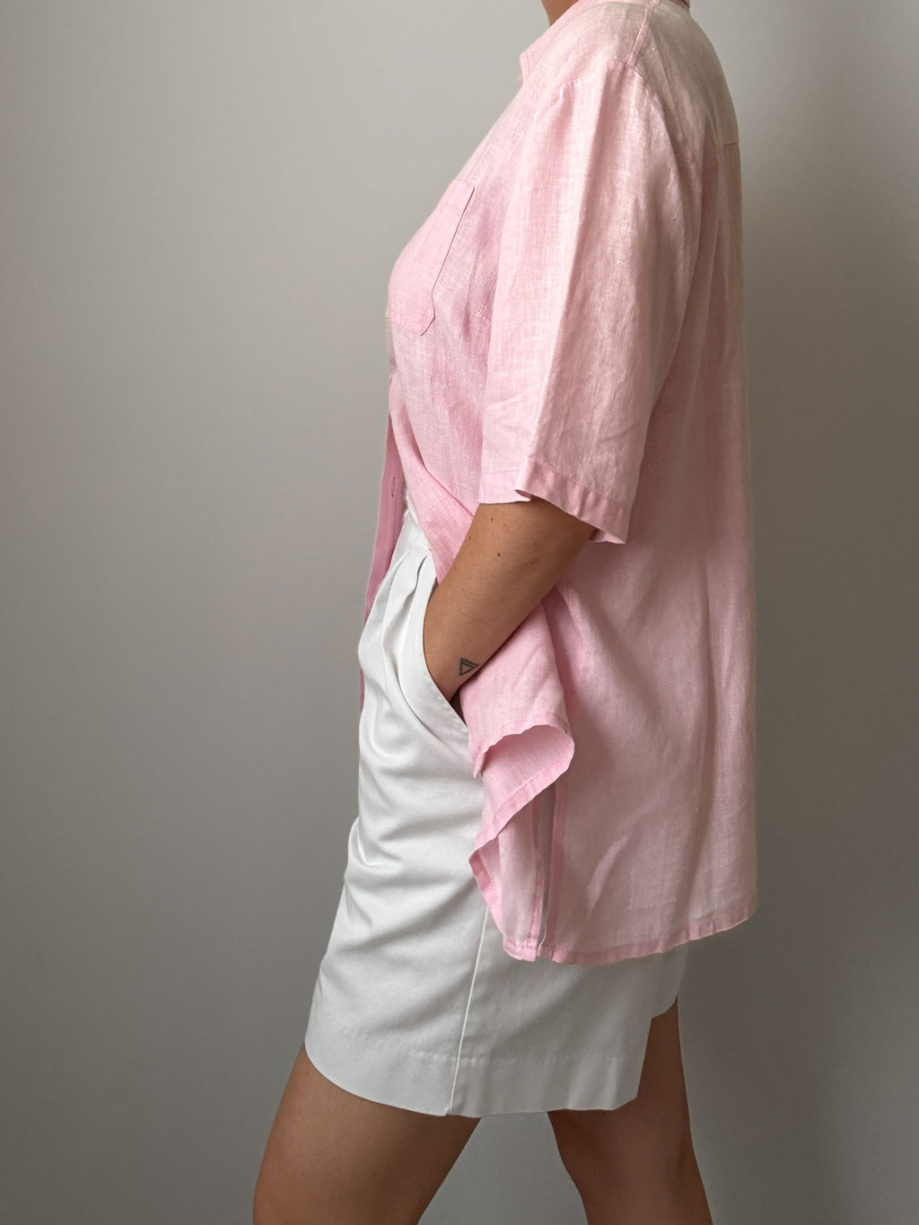 Pure linen pink shirt