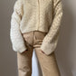 Pure wool embroidered ivory cardigan