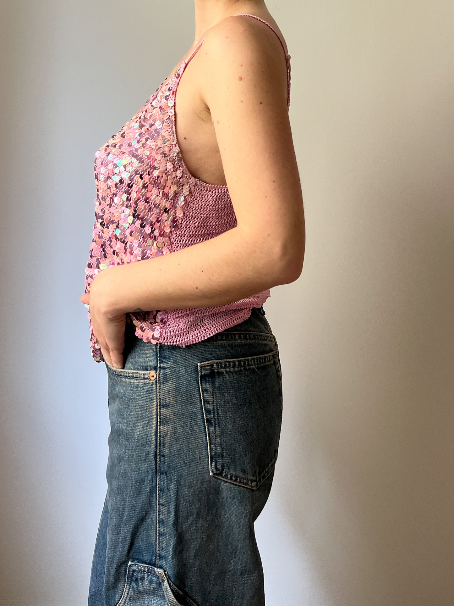 Sequins pink top