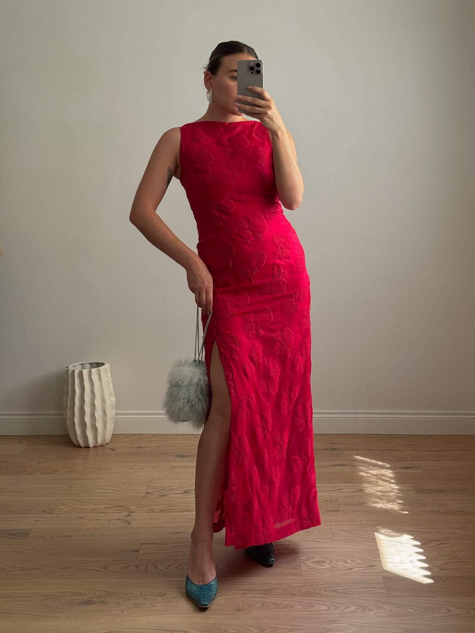 Embroidered strawberry dress