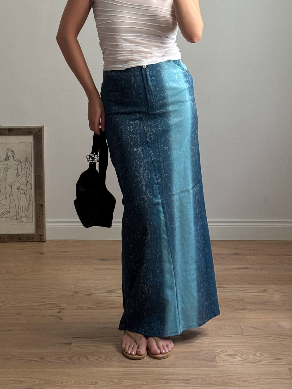 Denim animalier skirt