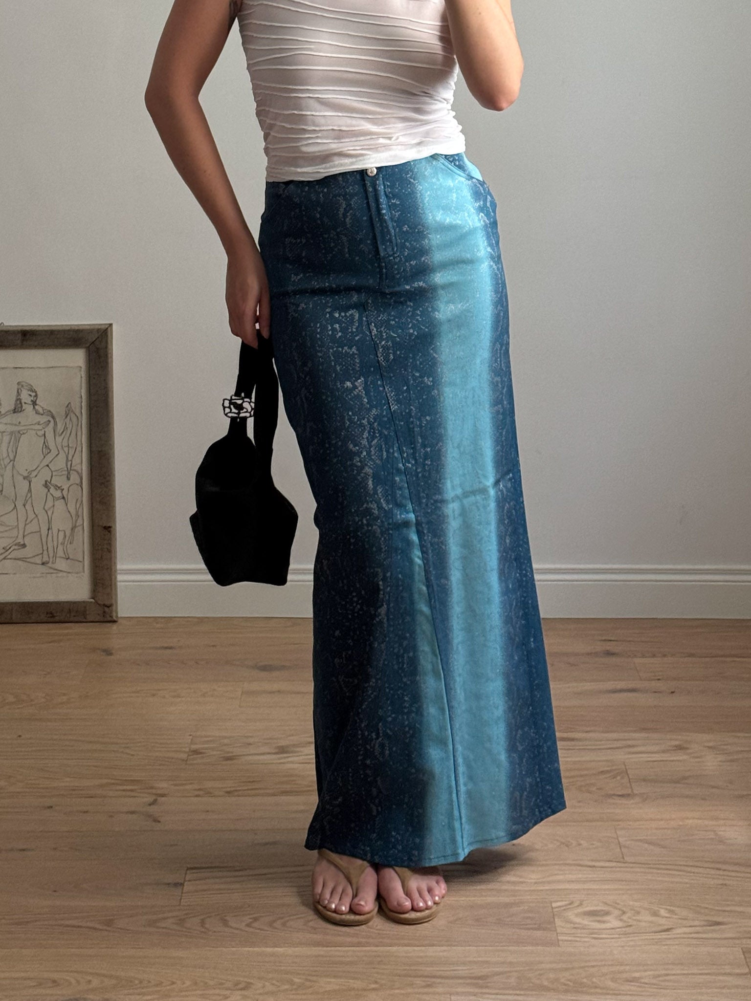 Denim animalier skirt