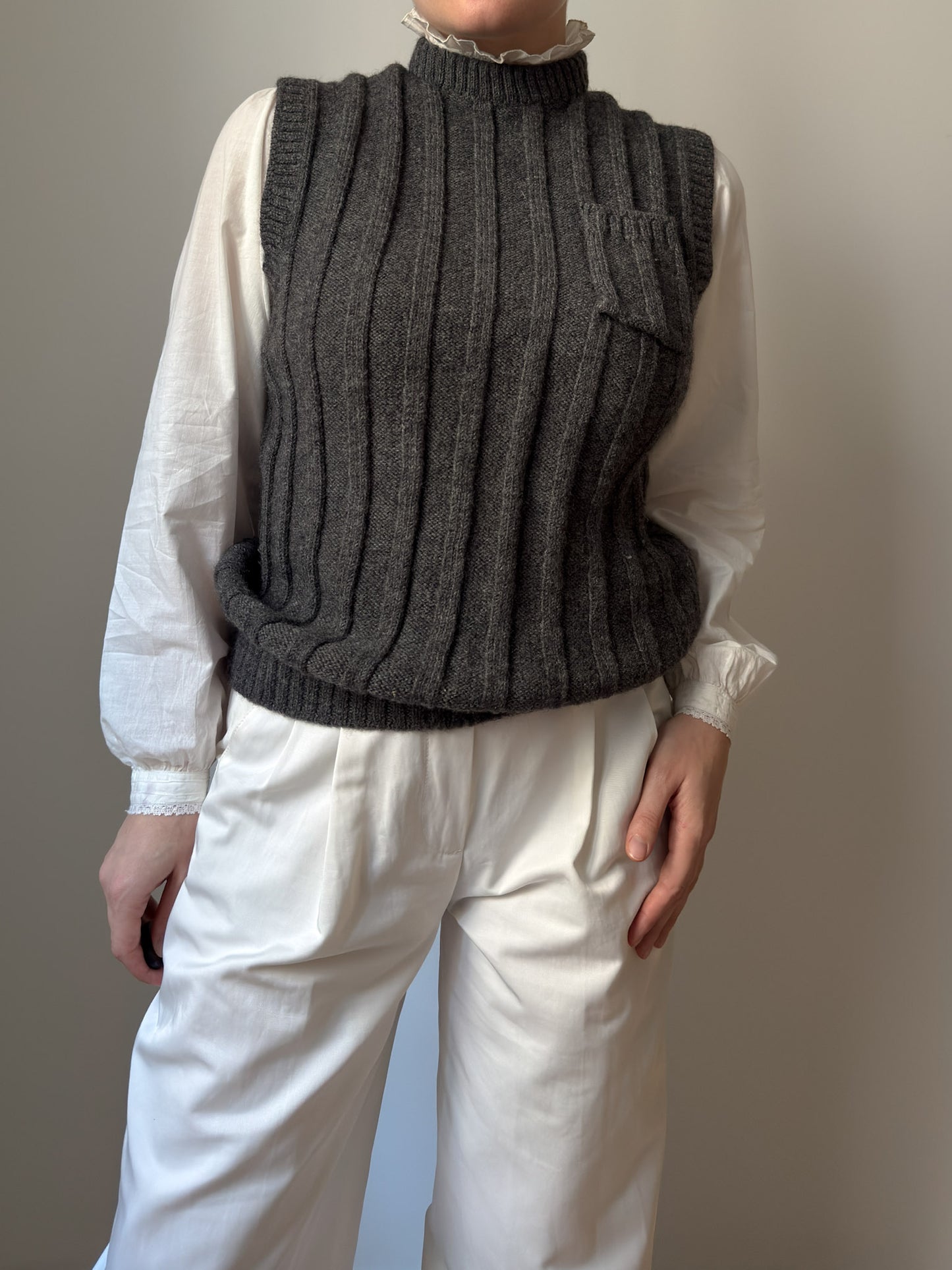 Pure wool grey vest
