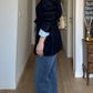 Brando pinstriped blue wool