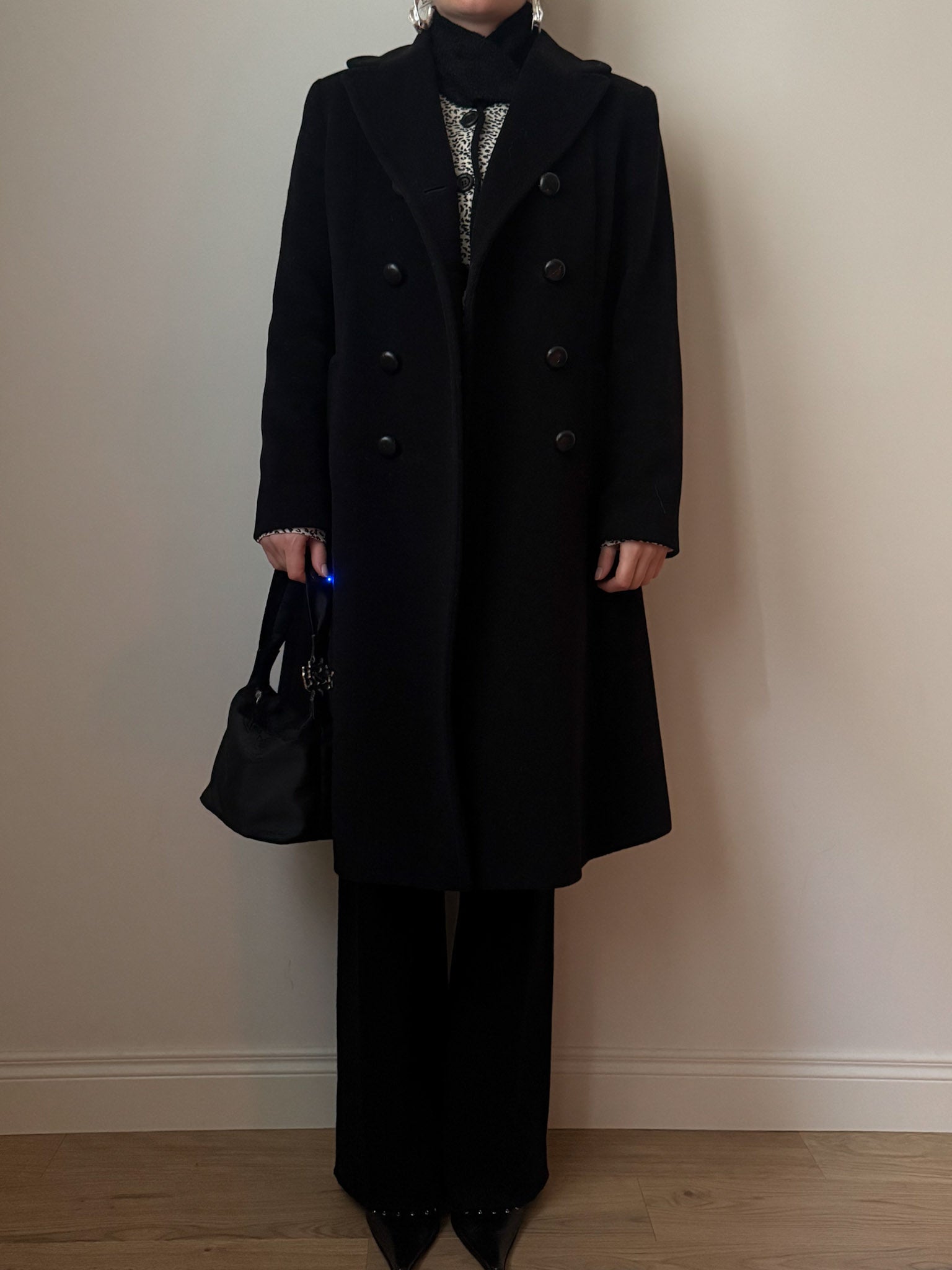 Cinzia Rocca pure wool black coat