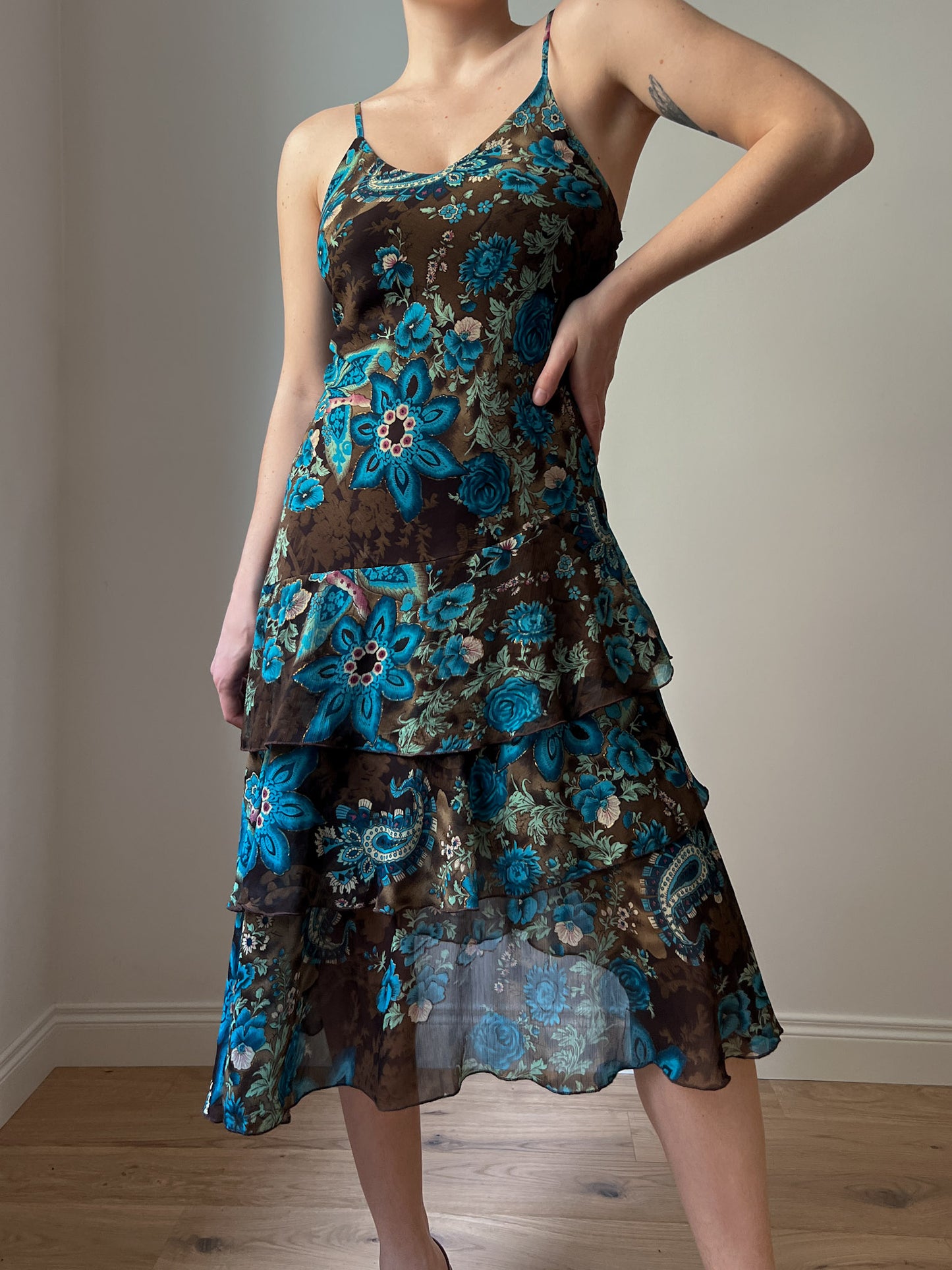 Pure viscose floral dress