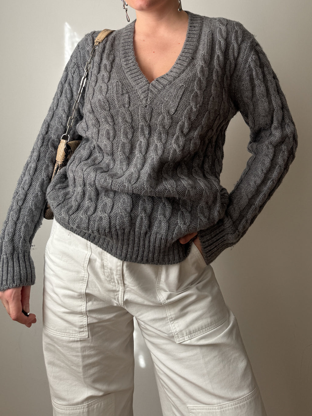 Shetland wool grey pull