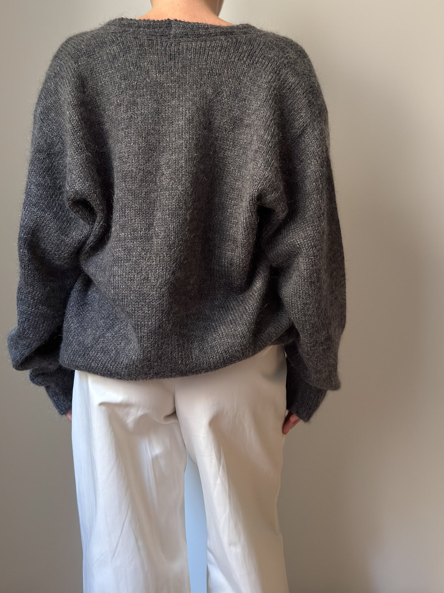 Pure wool grey cardigan