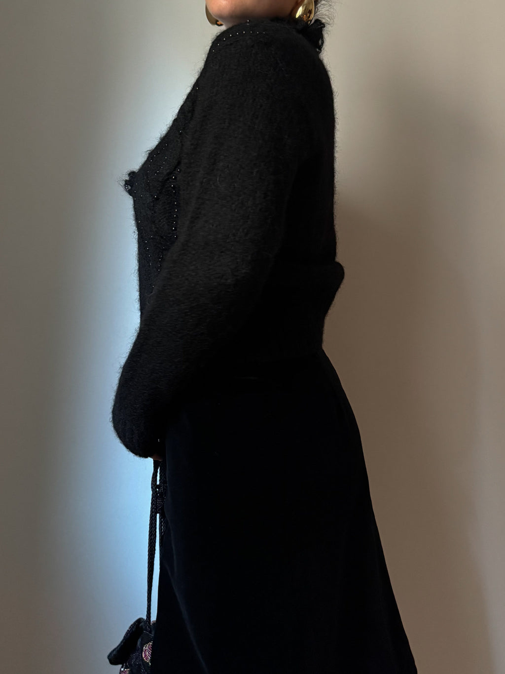 Mohair black romantic cardigan