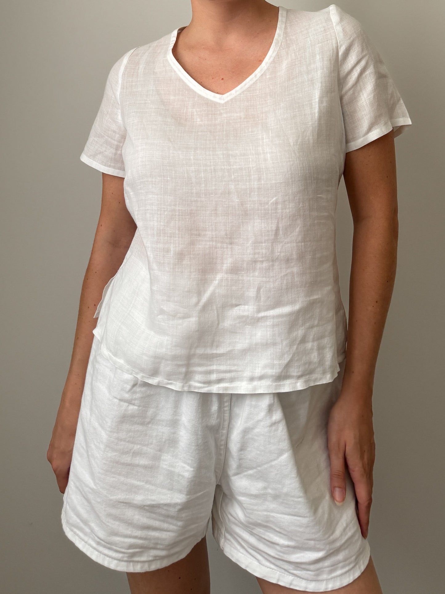 Pure linen white top