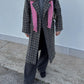Pure wool check grey coat