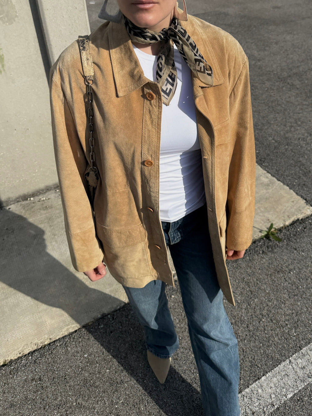 Real suede camel jacket