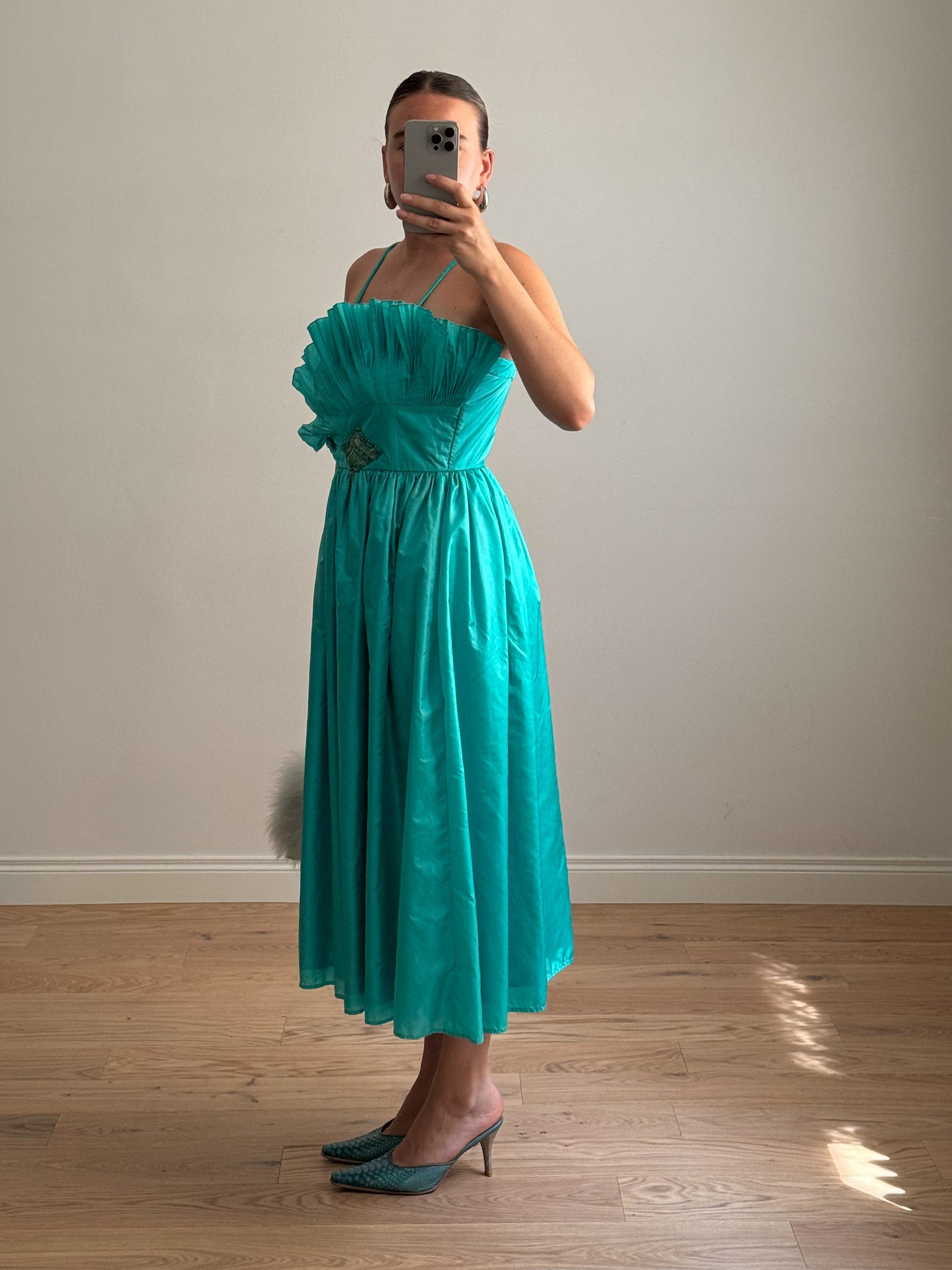 Turquoise shell dress