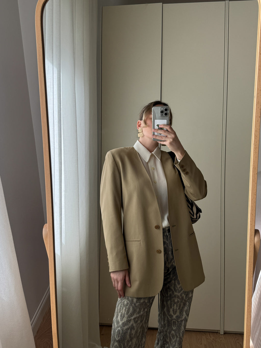 Viscose blend camel blazer