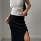 Pure virgin wool black skirt