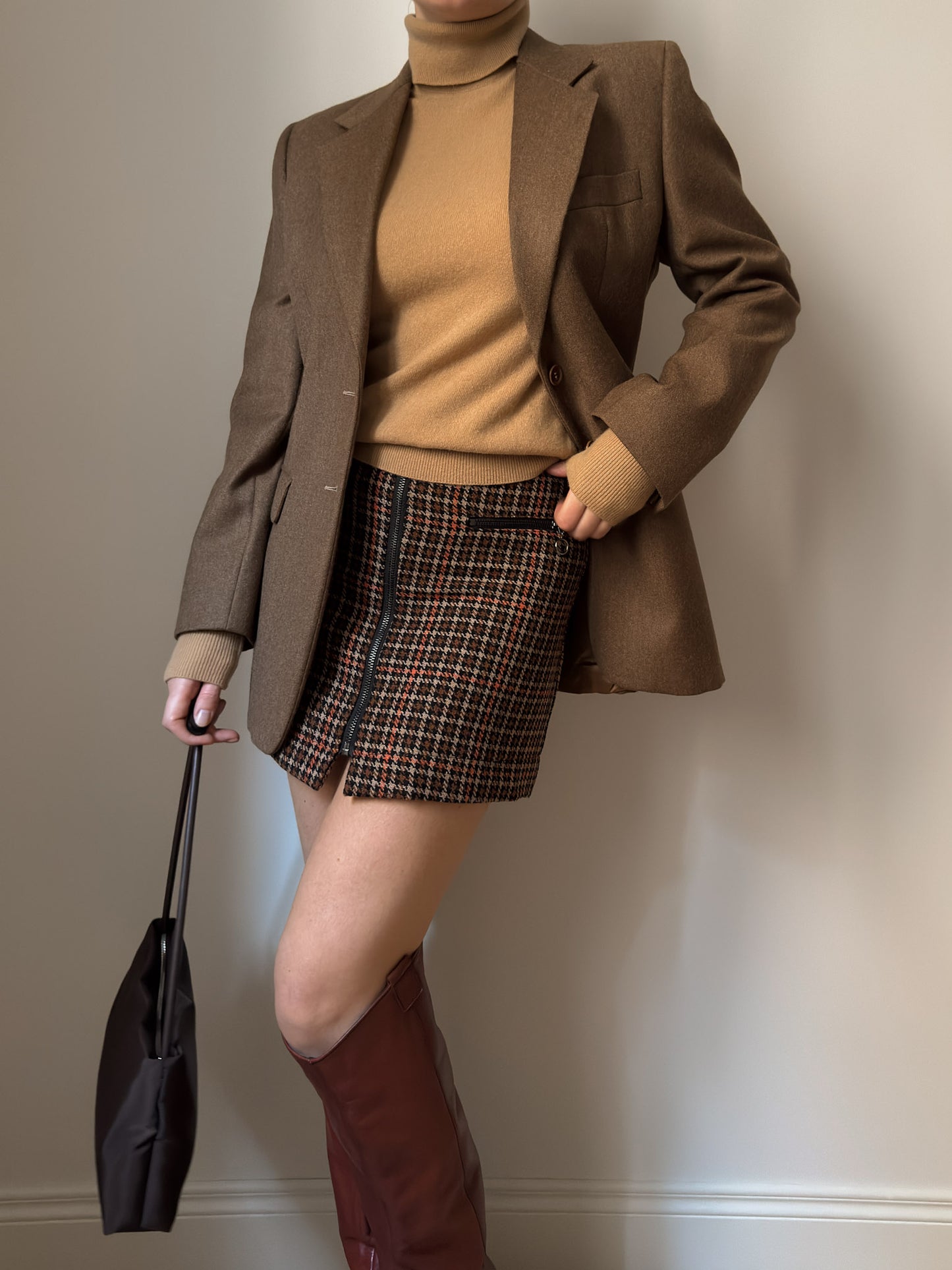 Wool pied de poule skirt