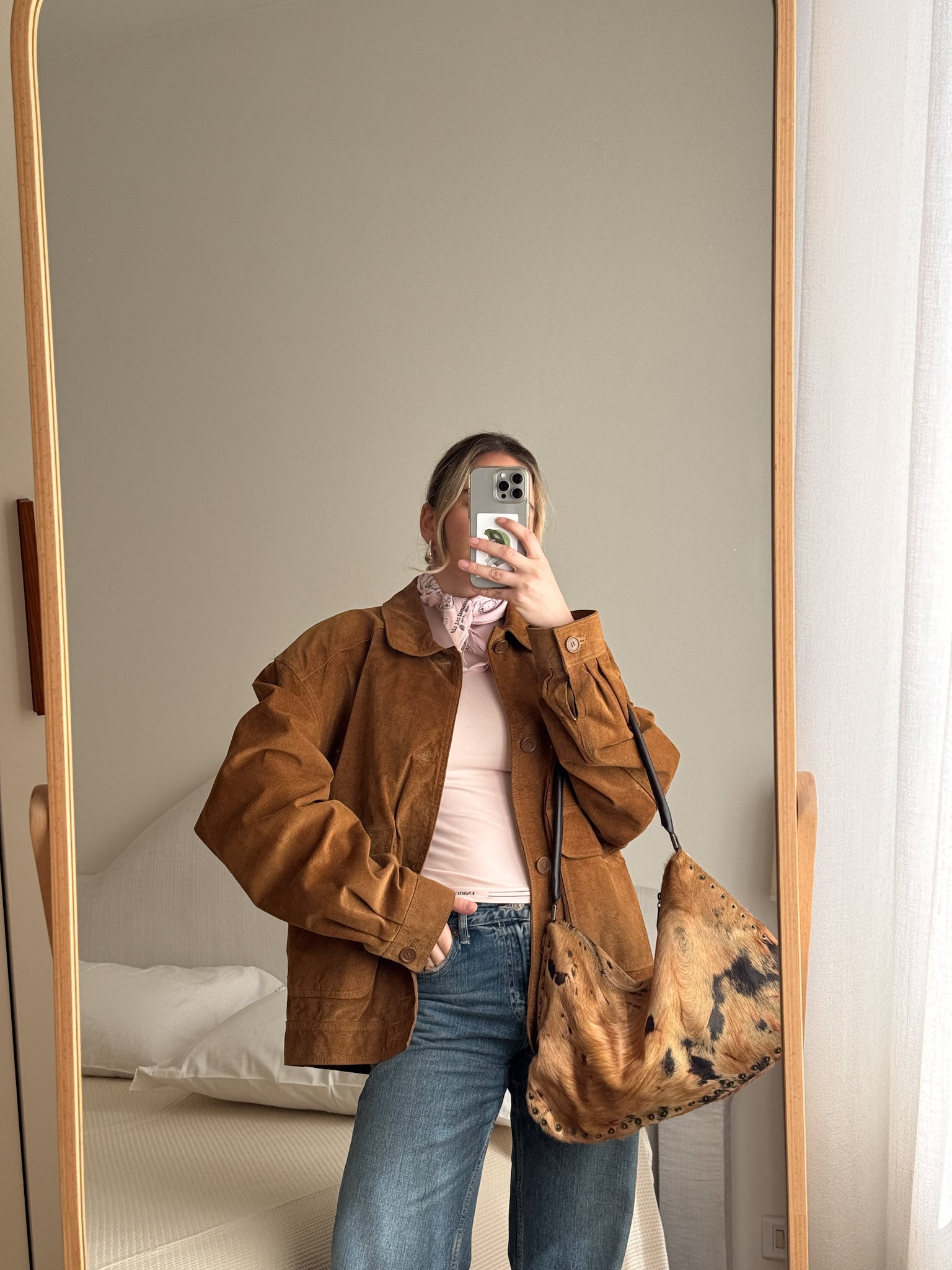 Real suede caramel jacket