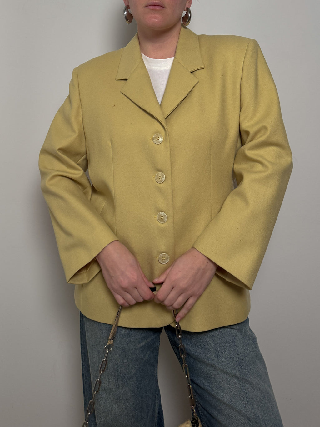Pure virgin wool yellow blazer