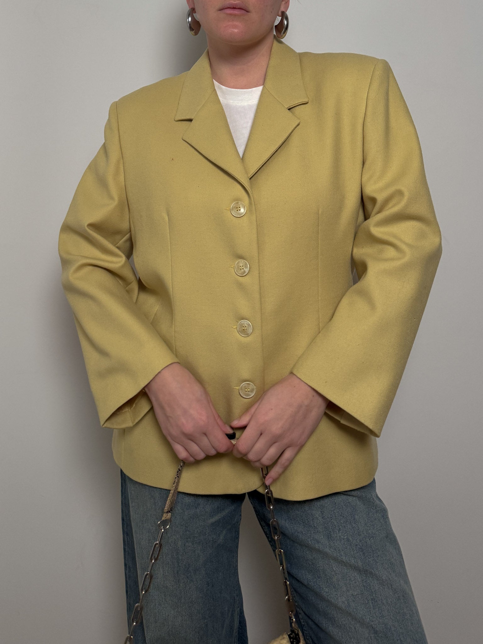 Pure virgin wool yellow blazer