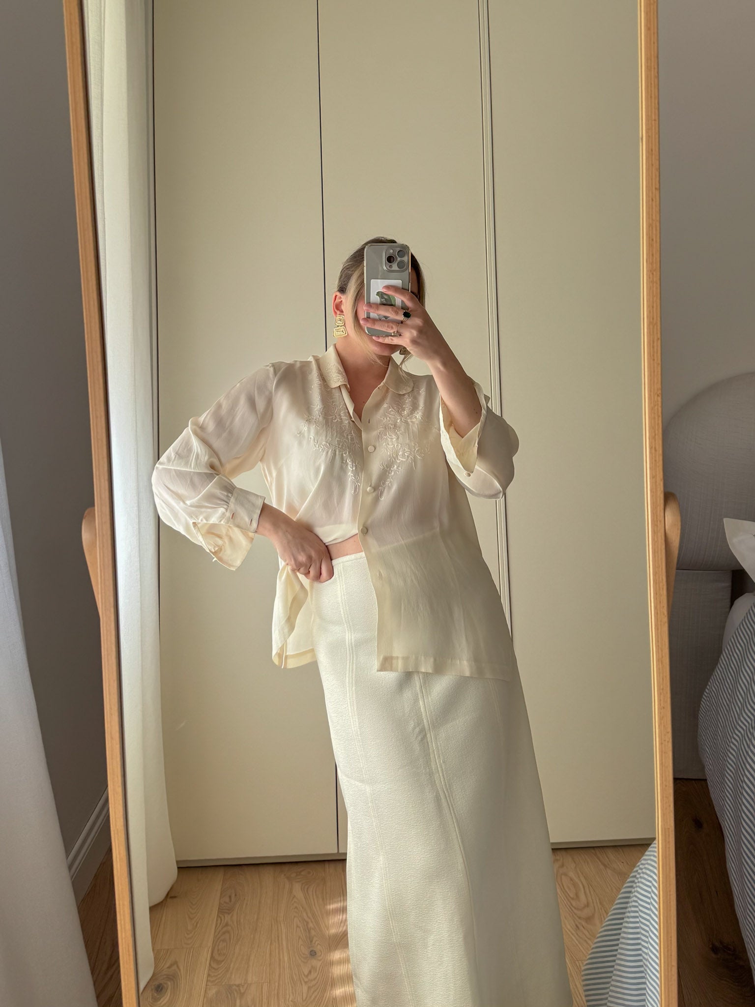 Pure silk ivory shirt