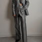 Pure shantung silk grey suit