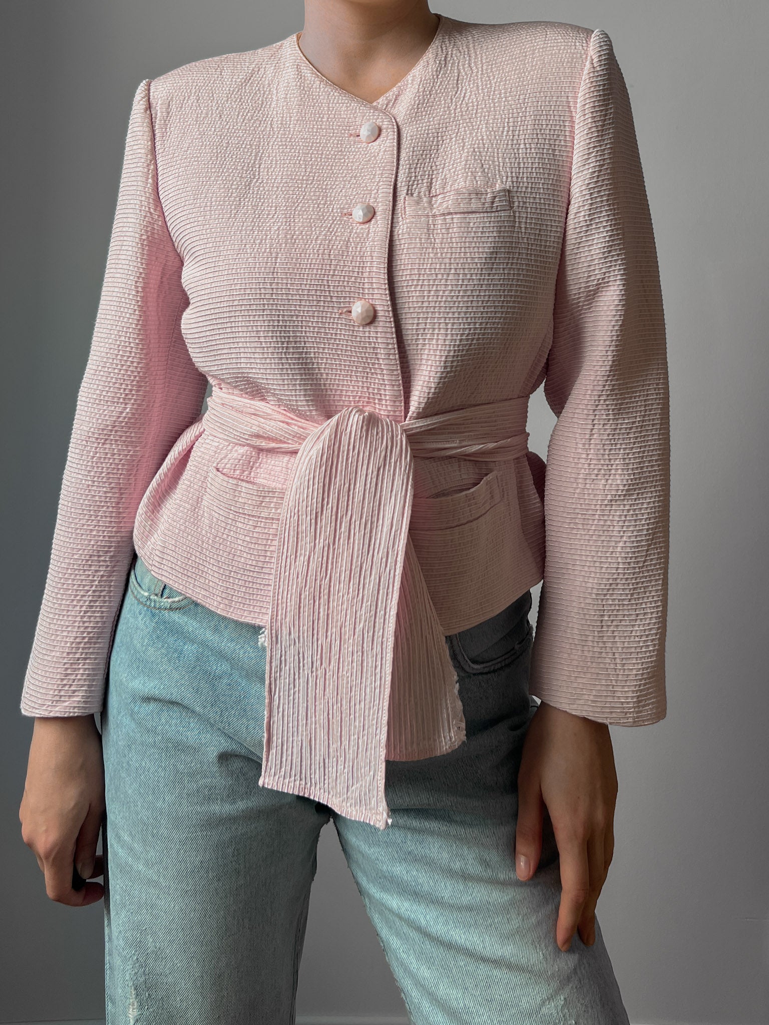 Tailored pink jacket