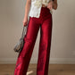 Pure silk red pants