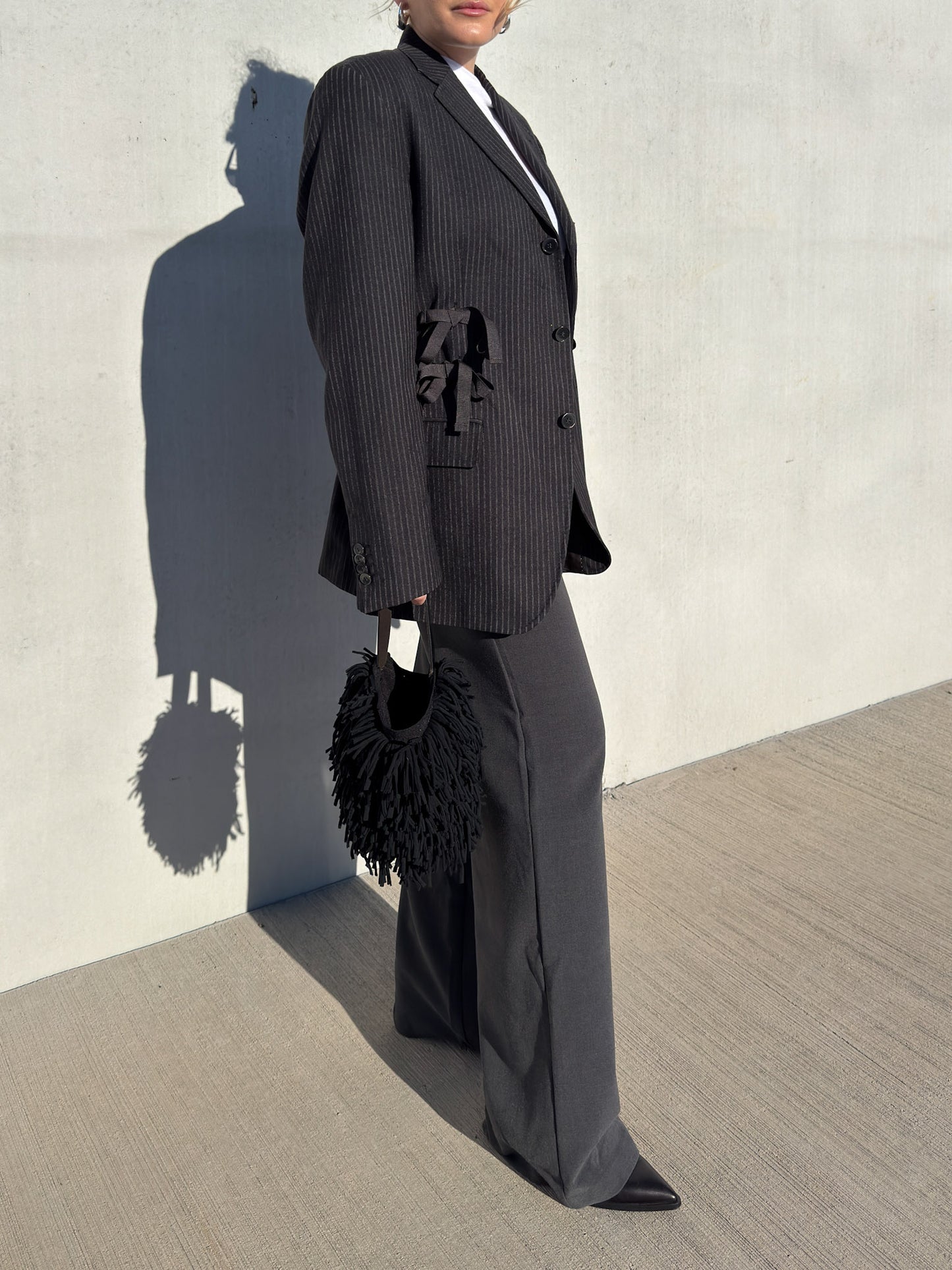 Brando pinstriped anthracite wool (Michael&son)