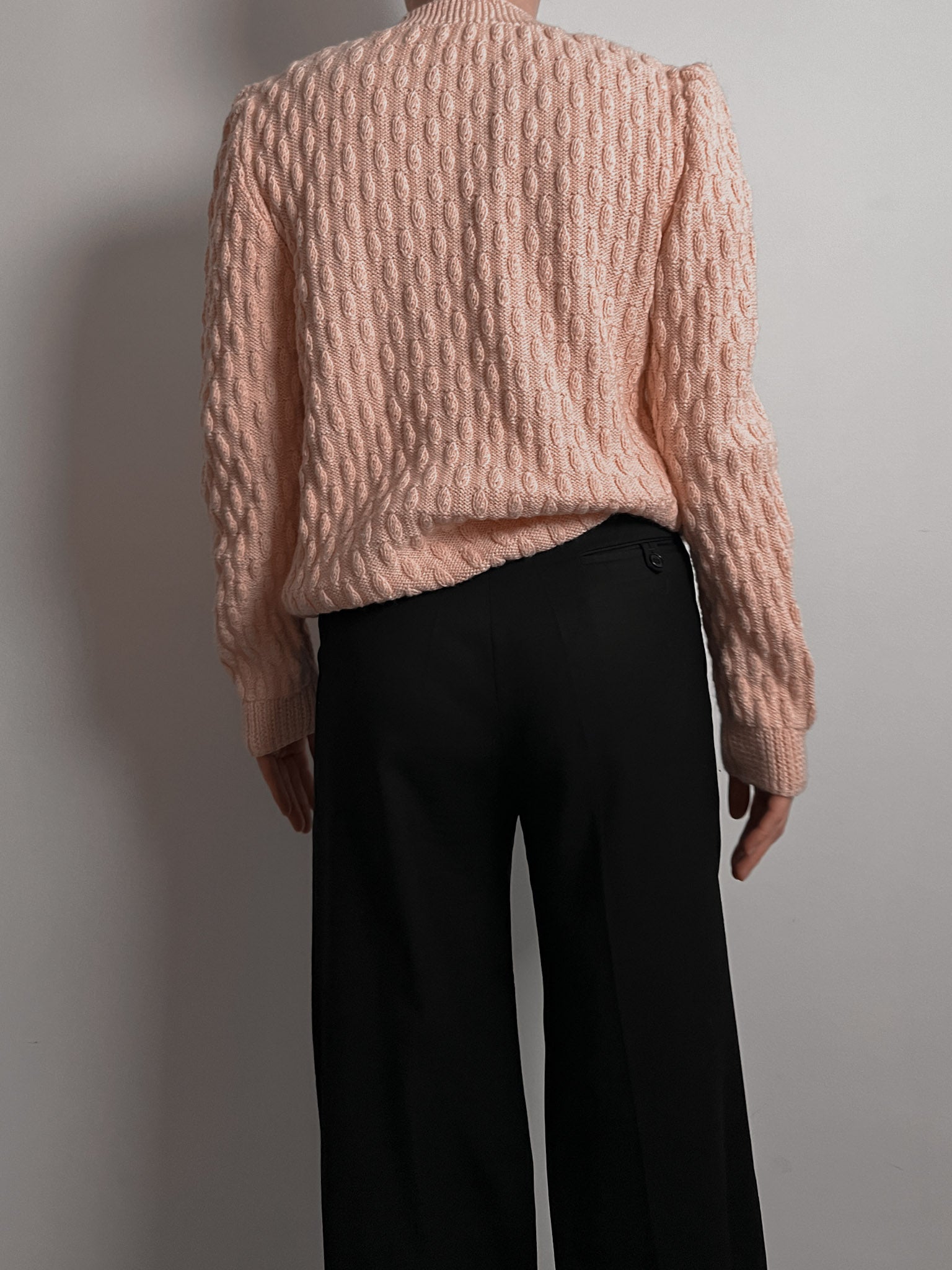 Pure wool embroidered pink cardigan