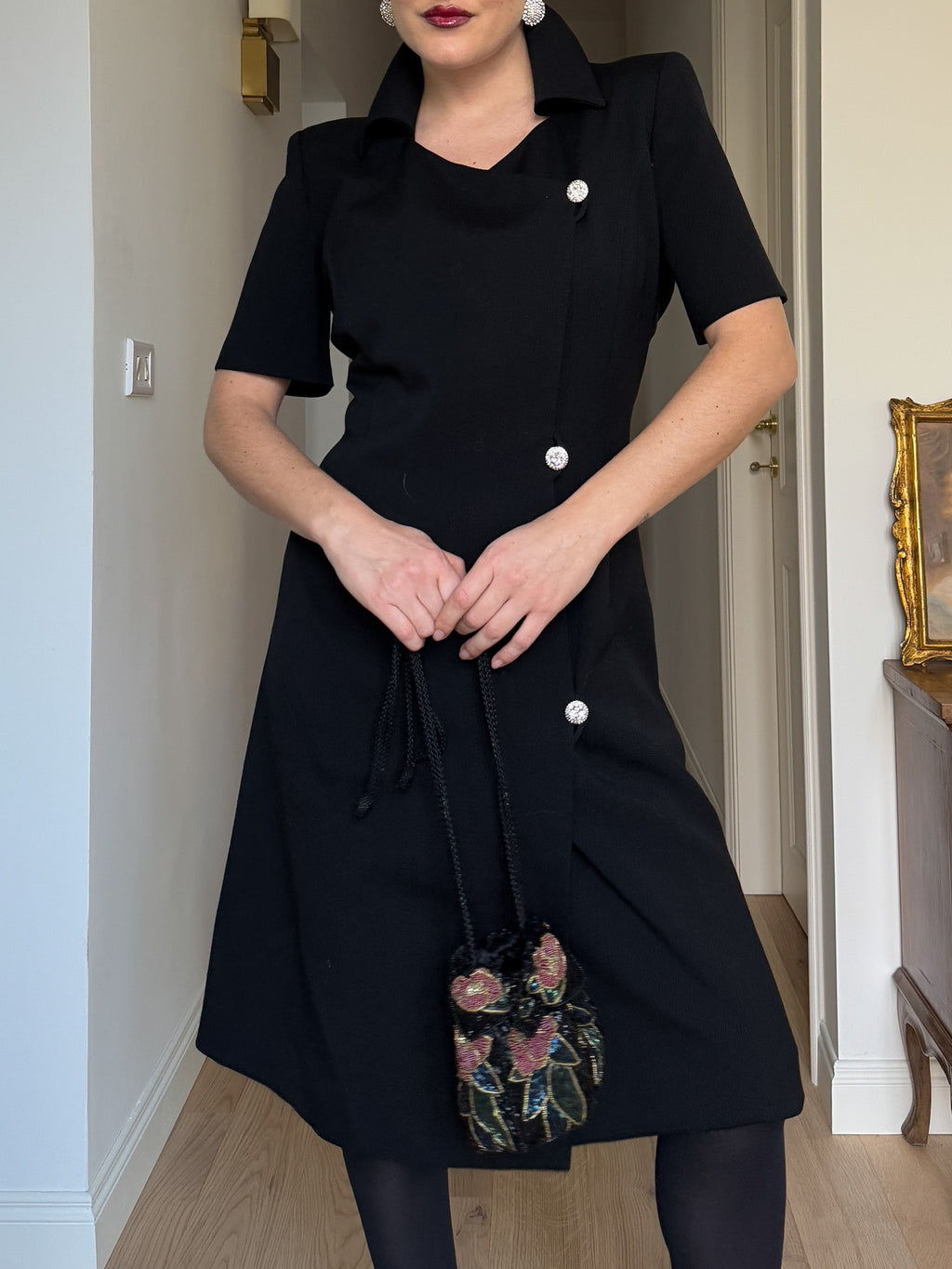 Pure wool black dress
