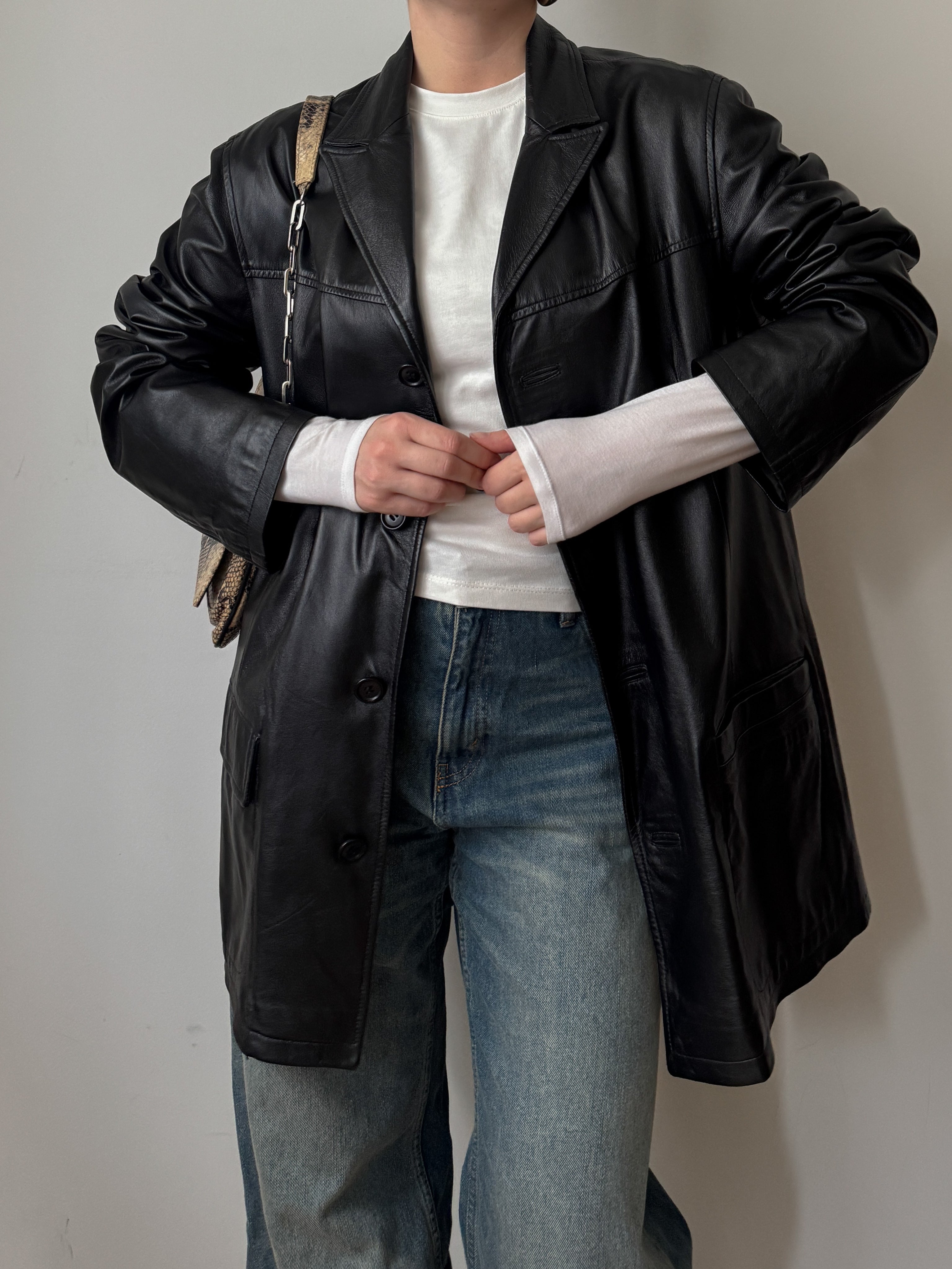 Real leather black jacket