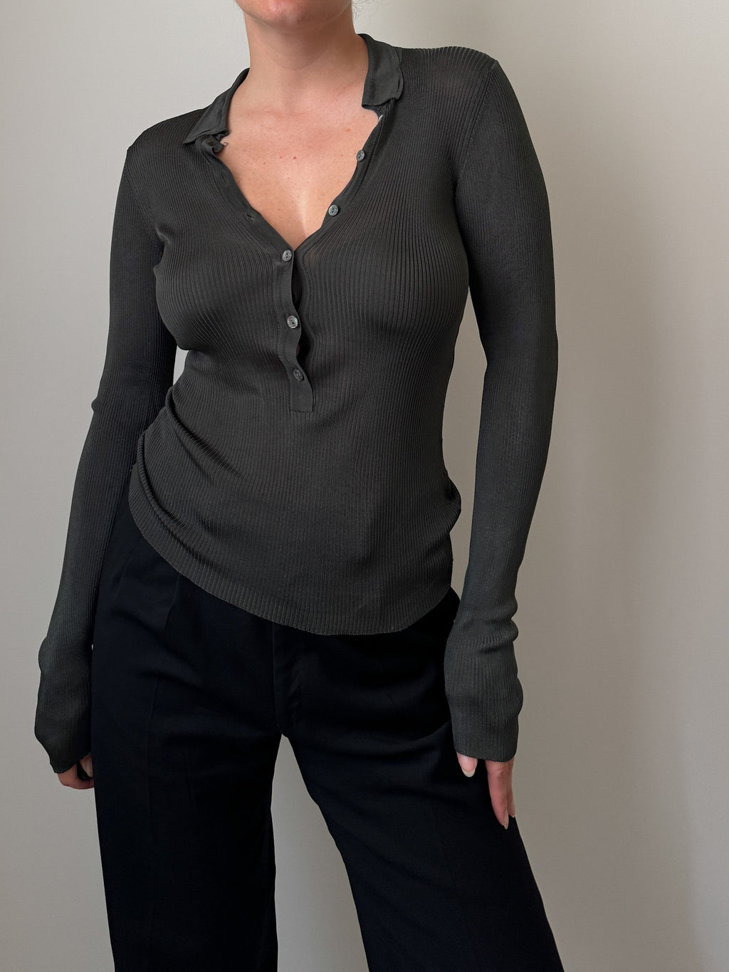 Cerruti 1881 pure viscose grey top