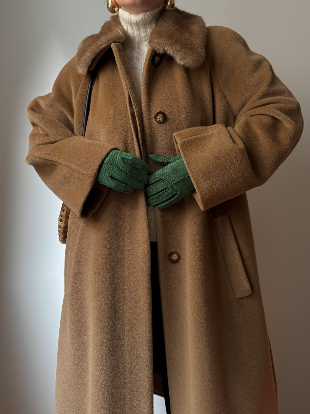Pure wool camel coat