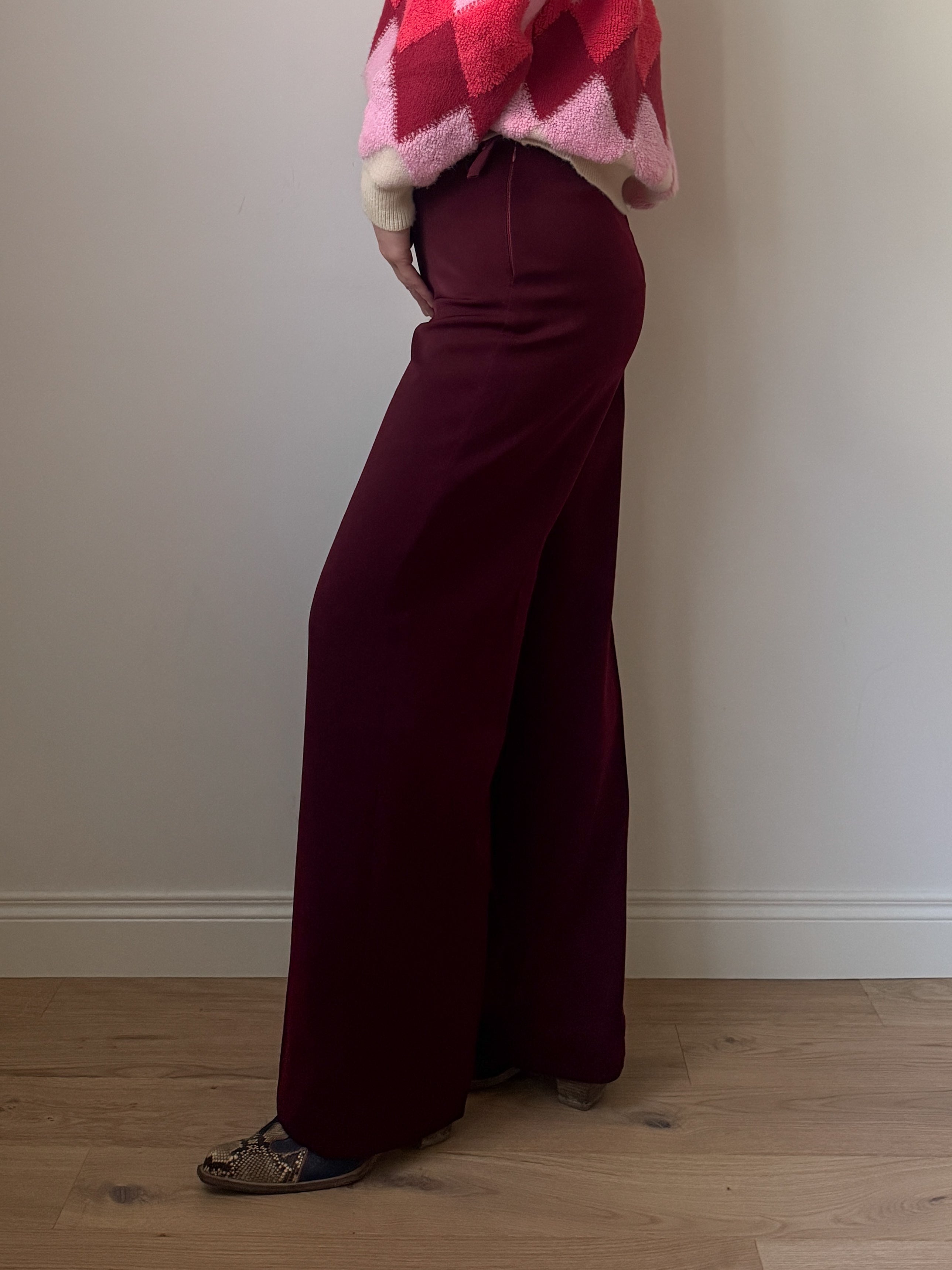 Rayon burgundy pants