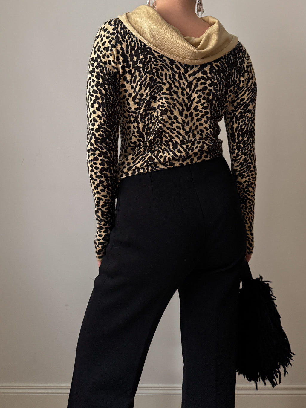 Viscose and wool animalier top
