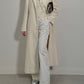 Cotton and virgin wool ivory coat