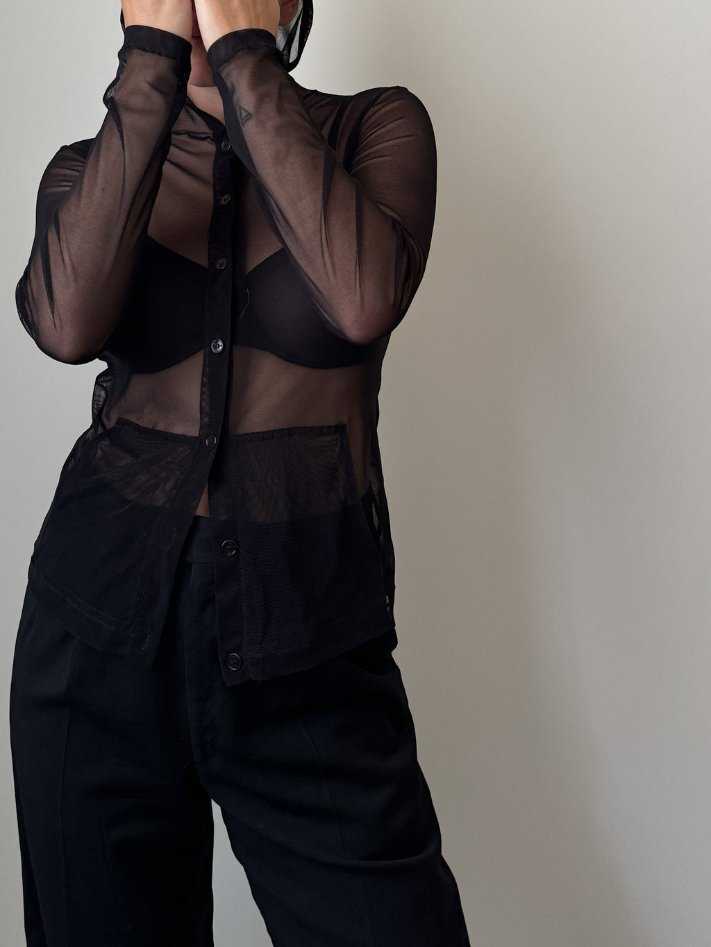 Sheer black top