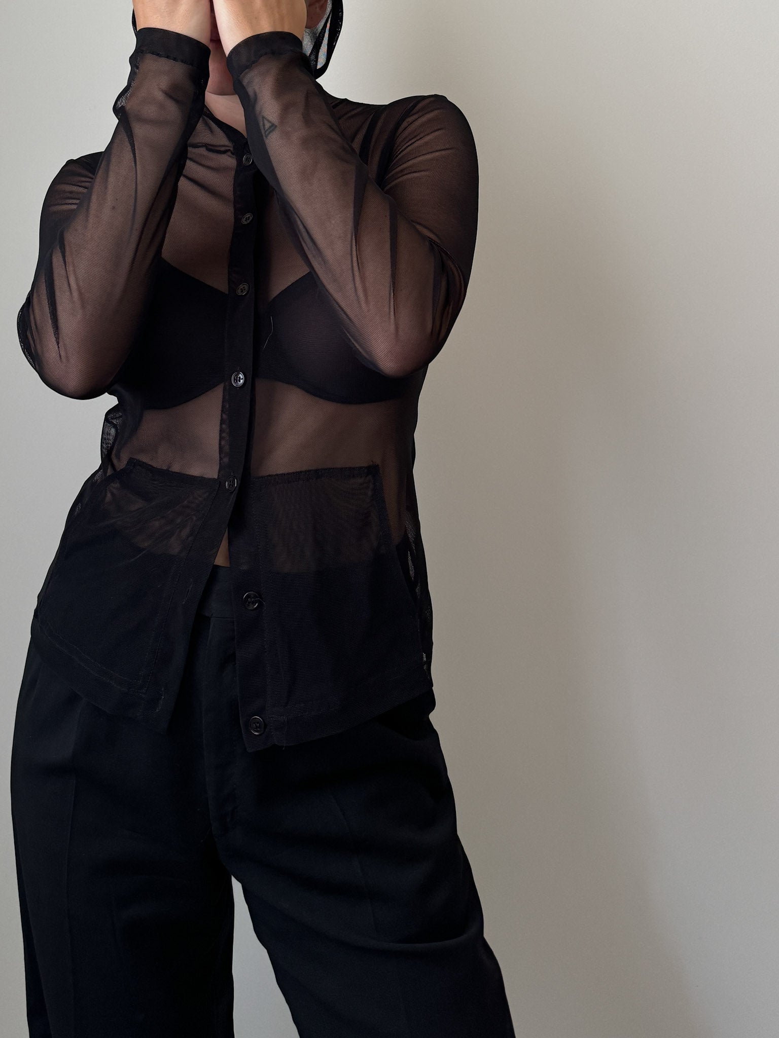 Sheer black top