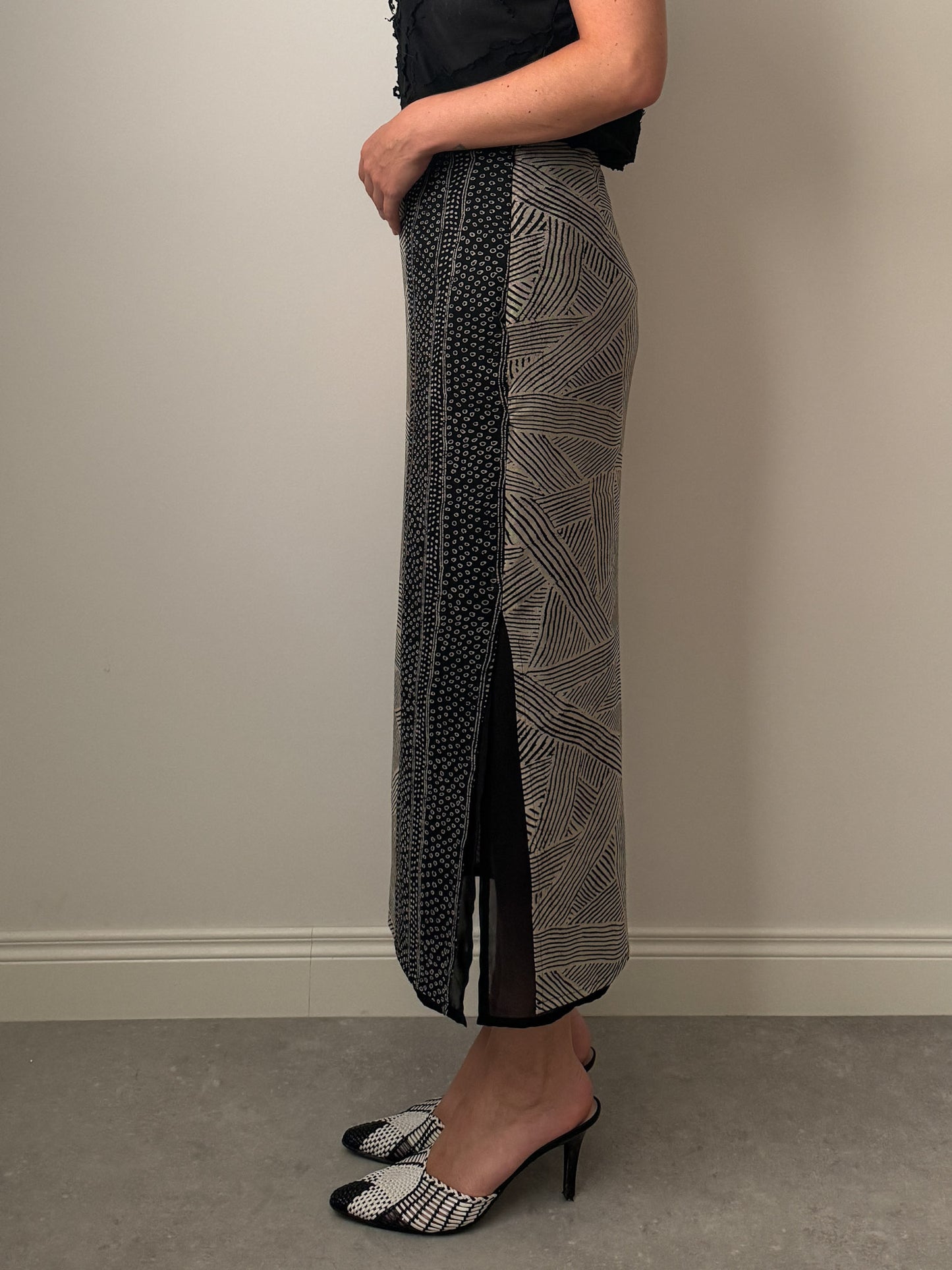 Mesh midi skirt