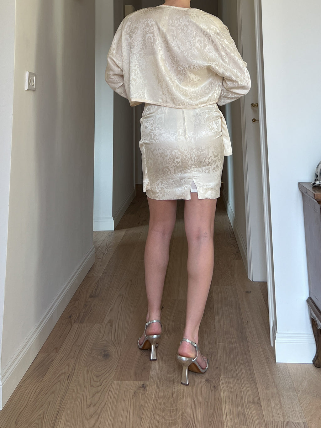 Pure silk ivory mini dress