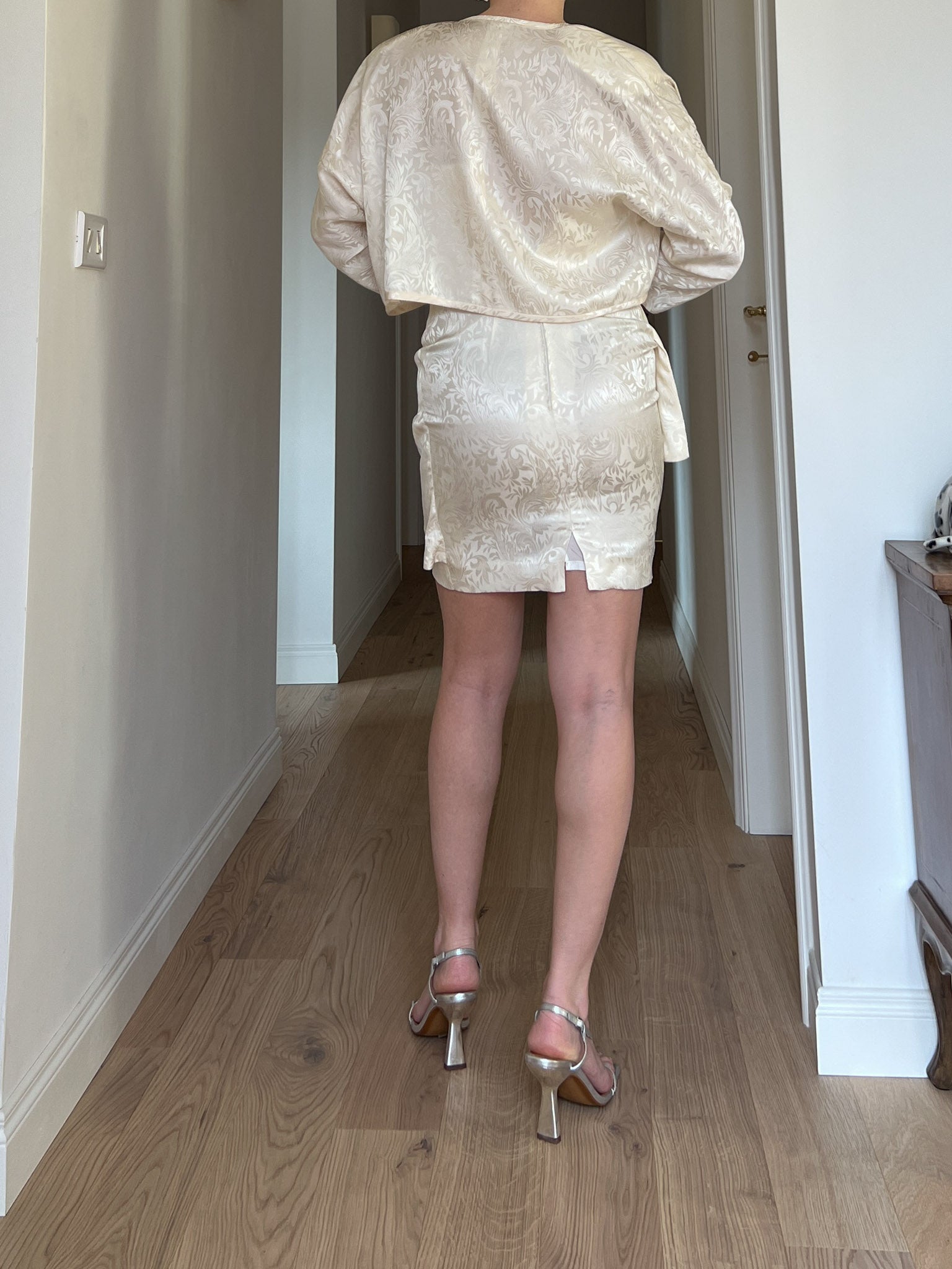 Pure silk ivory mini dress