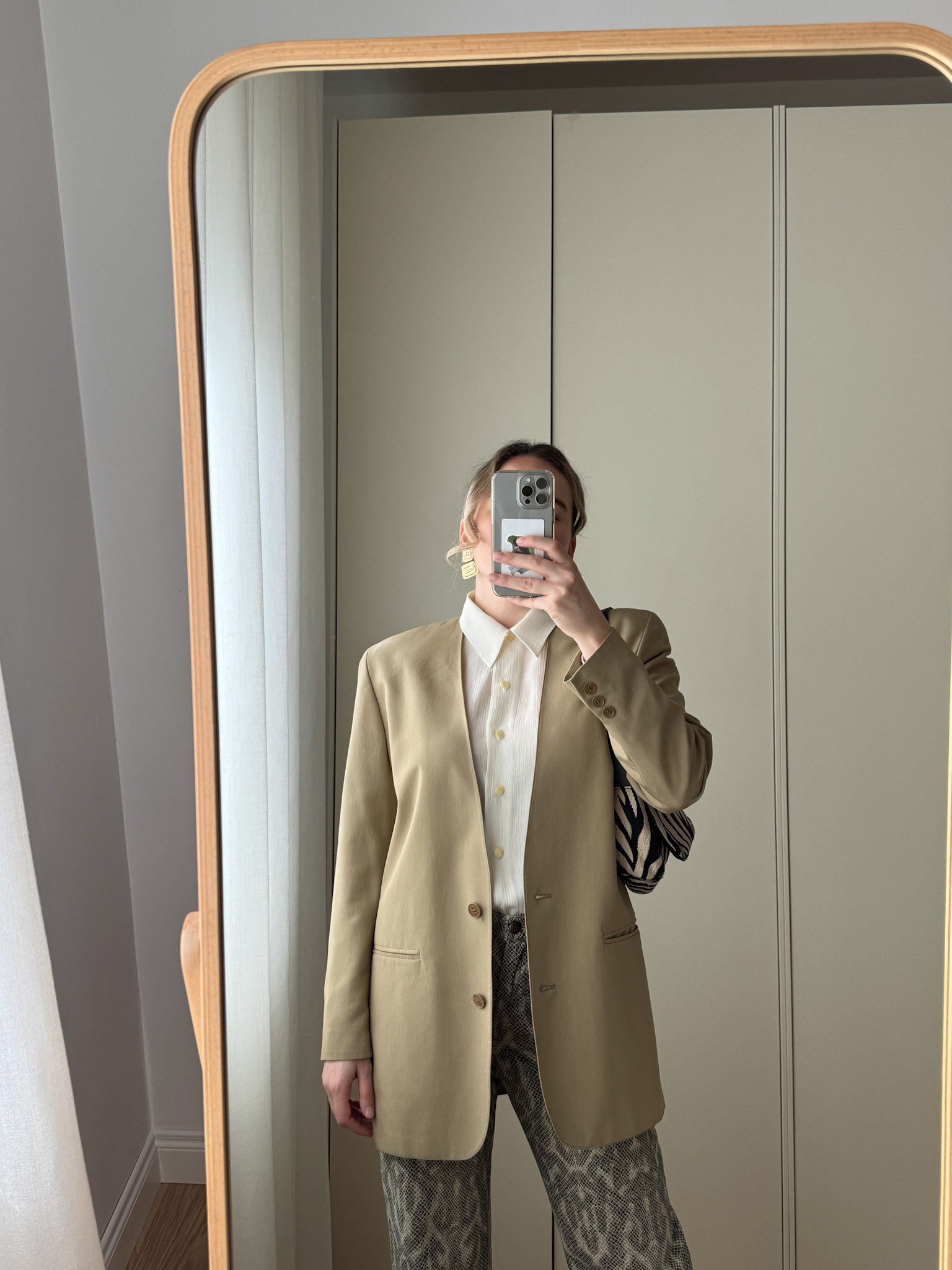 Viscose blend camel blazer